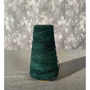 Vintage Forest Green Nylon Rayon Yarn Cone Spool Knitting Weaving Loom Crochet